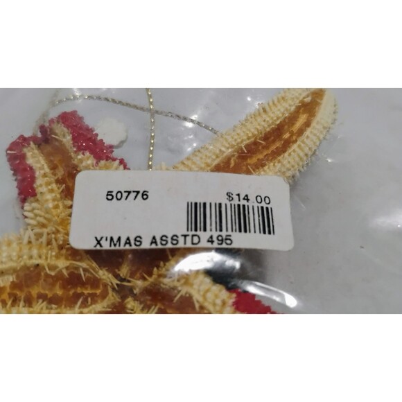 VINTAGE REAL STARFISH SANTA CLAUSE ALOHA HAWAII SURF THEMED CHRISTMAS ORNAMENT - Picture 4 of 7